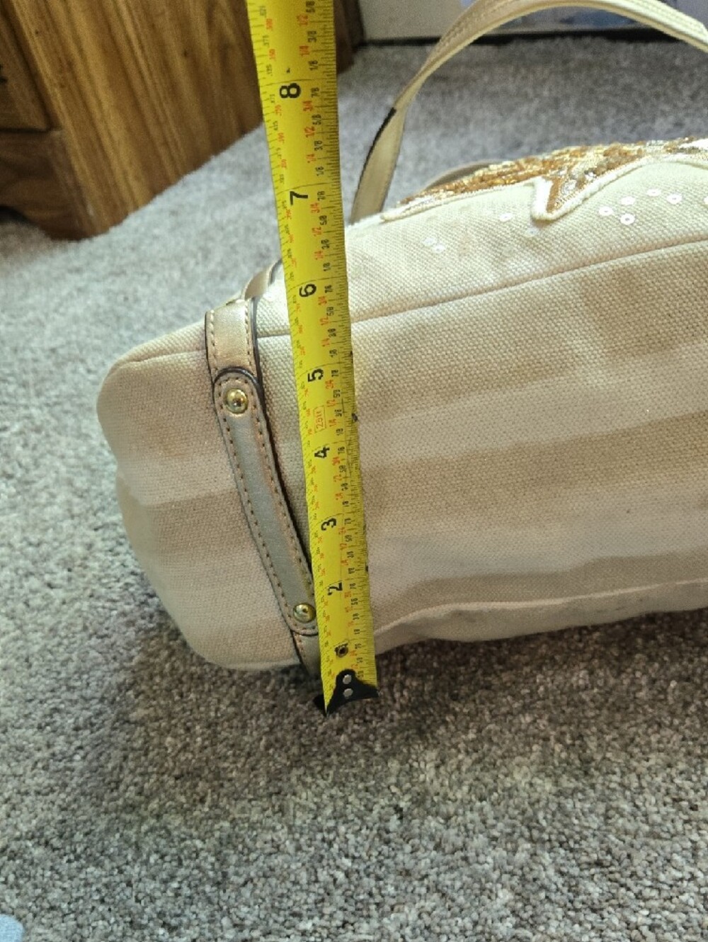 Coach Metallic Gold Sunflower Tote - Picture 5 of 12